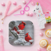 Kardinaal verschijnen engelen in de buurt van Heri Papieren Bordje (Feest)