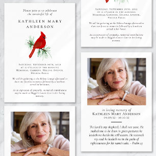 Kardinaal viering van het leven begrafenis kaart