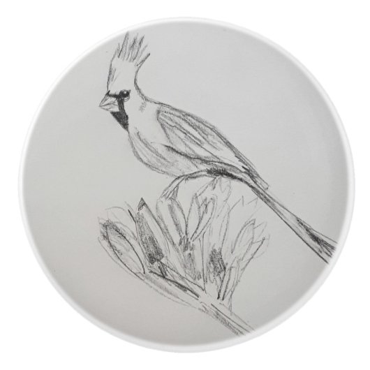 Kardinaal Vogel Custom Keramische knop (Voorkant)