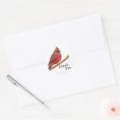 Kardinaal Vogel Dank u Waterverf Wildlife Ronde Sticker (Envelop)