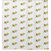 Kardinaal vogel- en boomtak Shower Curtain Douchegordijn (Voorkant)