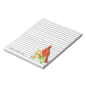 Kardinaal vogel heeft een lange dag te gaan notitieblok (Linkerzijde)