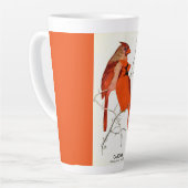 Kardinaal Vogel Illustratie Latte Mok (Linkerhoek)