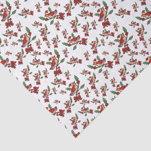 Kardinaal vogel in Santa Hat met Tissuepapier (Detail)