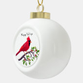 Kardinaal (vogel) keramische bal ornament (Rechts)