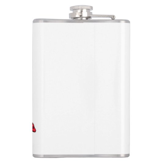 Kardinaal vogel, kersttekening heupfles (Achterkant)