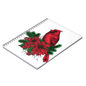 Kardinaal vogel, kersttekening notitieboek (Linkerzijde)