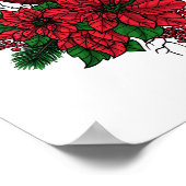 Kardinaal vogel, kersttekening poster (Hoek)