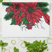 Kardinaal vogel, kersttekening theedoek (Gevouwen)