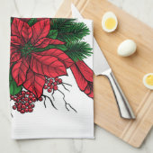 Kardinaal vogel, kersttekening theedoek (Quarter Fold)