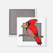 KARDINAAL VOGEL ONTWERP MAGNEET (Voorkant / Achterkant)