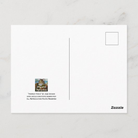 Kardinaal vogel op fietsende Waterverf kunst Briefkaart (Achterkant)