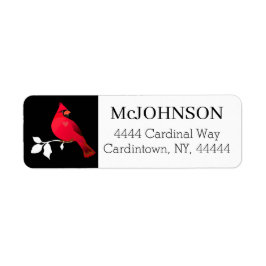 Kardinaal Vogel Rood Zwart Wit Sneeuw Elegant Adre Etiket