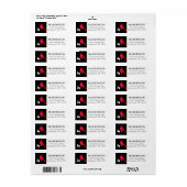 Kardinaal Vogel Rood Zwart Wit Sneeuw Elegant Adre Etiket (Full Sheet)