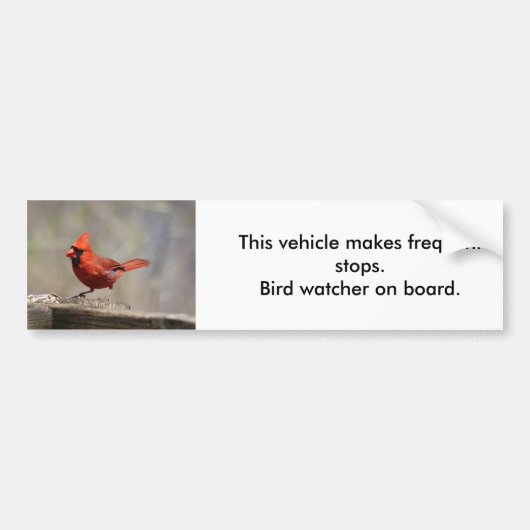 Kardinaal Vogel Waarnemer bumpersticker (Voorkant)