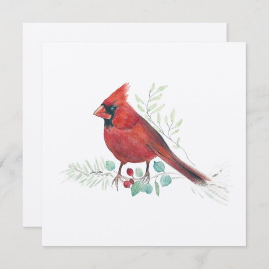 Kardinaal Vogel Waterverf (Voorkant / Achterkant)