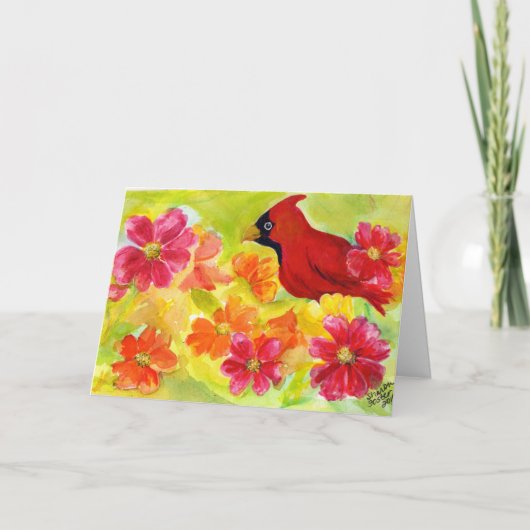 Kardinaal vogelkaartje kaart (Voorkant)