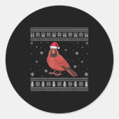 Kardinaal Vogelliefhebbers Mannen Vrouwen Santa Ug Ronde Sticker (Voorkant)