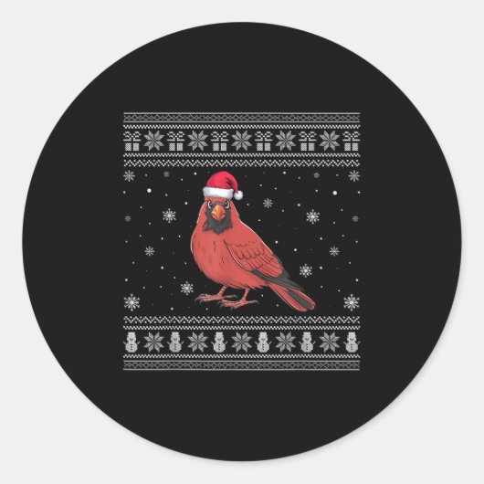 Kardinaal Vogelliefhebbers Mannen Vrouwen Santa Ug Ronde Sticker (Voorkant)