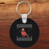 Kardinaal Vogelliefhebbers Mannen Vrouwen Santa Ug Sleutelhanger (Voorkant)