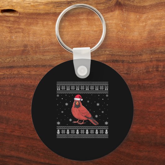Kardinaal Vogelliefhebbers Mannen Vrouwen Santa Ug Sleutelhanger (Voorkant)