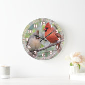 Kardinaal-vogelpaar-wandklok Grote Klok (Huis)