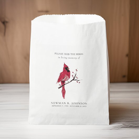 Kardinaal vogelpakket begrafenis Memorial Bedankzakje
