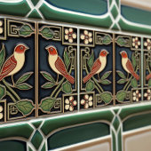 Kardinaal Vogels Bloemen Art Deco Nouveau Wanddeco Tegeltje