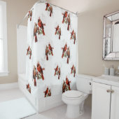 Kardinaal vogels douchegordijn (In situ)