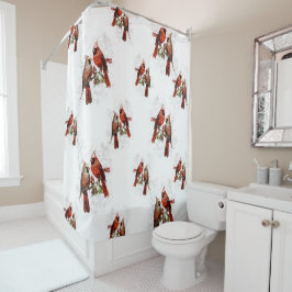 Kardinaal vogels douchegordijn