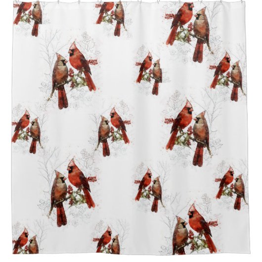 Kardinaal vogels douchegordijn (Voorkant)