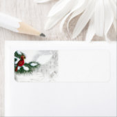 Kardinaal Vogels in Sneeuw Label (Insitu)