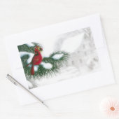 Kardinaal Vogels in Sneeuw Sticker (Envelop)