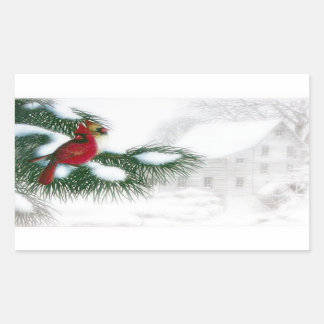 Kardinaal Vogels in Sneeuw Sticker