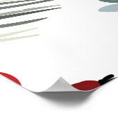 Kardinaal Vogels Kerst  Patroon Poster (Hoek)