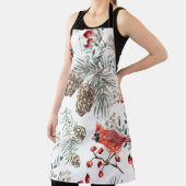 Kardinaal Vogels Kerst Patroon Schort (Insitu)