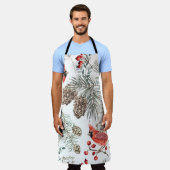 Kardinaal Vogels Kerst Patroon Schort (Gedragen)