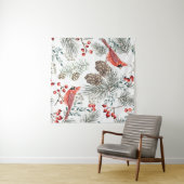 Kardinaal Vogels Kerst  Patroon Wandkleed (In Situ (horizontaal))