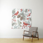 Kardinaal Vogels Kerst  Patroon Wandkleed (In situ)
