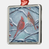 Kardinaal vogels winter door Renee Lavoie Metalen Ornament (Links)