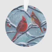 Kardinaal vogels winter door Renee Lavoie Ornament (voorkant)