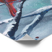 Kardinaal vogels winter door Renee Lavoie Poster (Hoek)