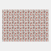 Kardinaal Vogels Winter Kerstmis Tartan Plaid 1 Inpakpapier Vel (Voorkant 3)