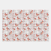 Kardinaal Vogels Winter Kerstmis Tartan Plaid 2 Inpakpapier Vel (Voorkant 2)