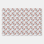 Kardinaal Vogels Winter Kerstmis Tartan Plaid 3 Inpakpapier Vel (Voorkant 3)