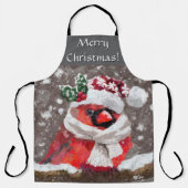 Kardinaal Vogelsjaal & Pet in Sneeuwkerst Schort (Voorkant)