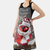 Kardinaal Vogelsjaal & Pet in Sneeuwkerst Schort (Insitu)