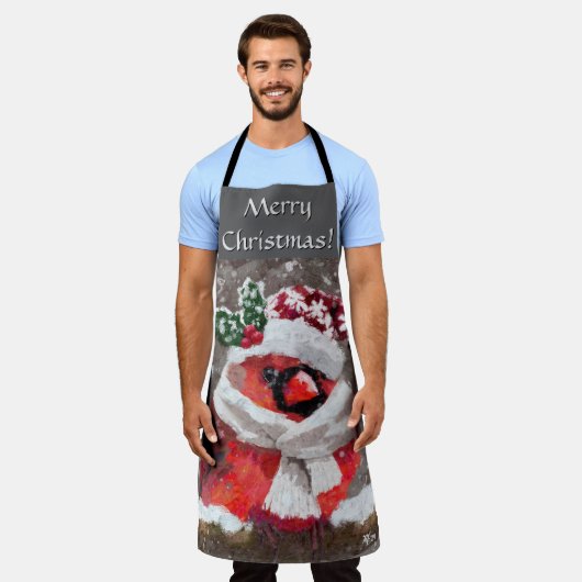 Kardinaal Vogelsjaal & Pet in Sneeuwkerst Schort (Gedragen)