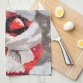 Kardinaal Vogelsjaal & Pet in Sneeuwkerst Theedoek (Quarter Fold)