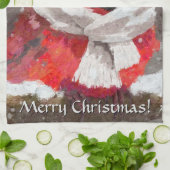 Kardinaal Vogelsjaal & Pet in Sneeuwkerst Theedoek (Gevouwen)